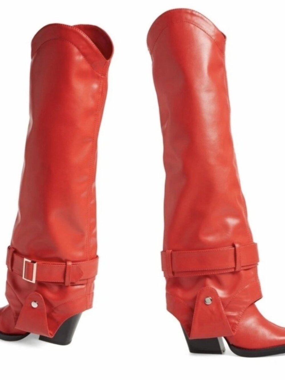 Brand New w/o Tags Women's AZALEA WANG Matty 2 in 1 Red Western Boots, Size 11